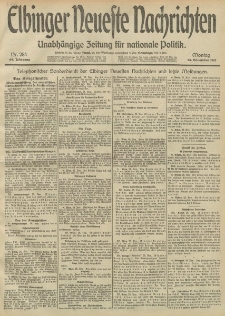 Elbinger Neueste Nachrichten, Nr. 284 Montag 25 November 1912 64. Jahrgang