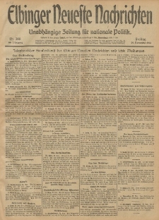 Elbinger Neueste Nachrichten, Nr. 288 Freitag 29 November 1912 64. Jahrgang
