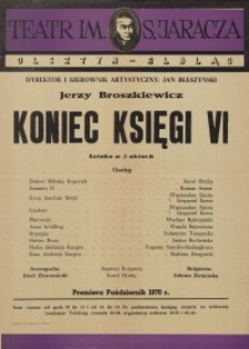 Koniec księgi VI – afisz