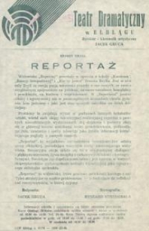 Reportaż – ulotka zwiastująca spektakl