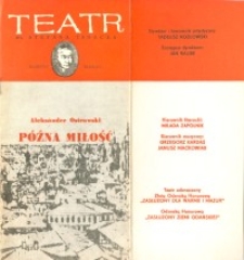 Późna miłość – program teatralny