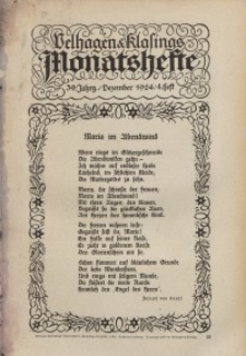 Velhagen & Klasings Monatshefte. Dezember 1924, Jg. XXXIX. Heft 4.