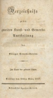 Verzeichniss zu der zweiten Kunst und Gewerbe Ausstellung
