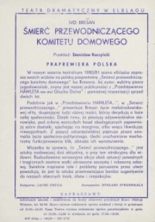 Śmierć przewodniczącego komitetu domowego – ulotka