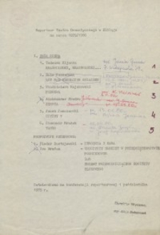 Repertuar Teatru Dramatycznego w Elblągu na sezon 1979/1980 – wykaz