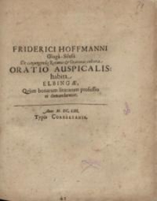 De conjugenda Rationis et Orationis cultura Oratio auspicalis...