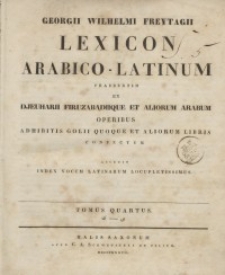 Lexicon arabico-latinum. T. 4