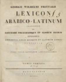 Lexicon arabico-latinum. T. 3