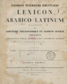Lexicon arabico-latinum. T. 1