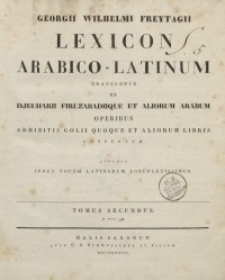 Lexicon arabico-latinum. T. 2