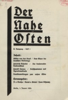 Der Nahe Osten, 1. Januar 1929, 2. Jahrgang, H. 1