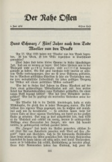 Der Nahe Osten, 1. Juni 1930, 3. Jahrgang, H. 11