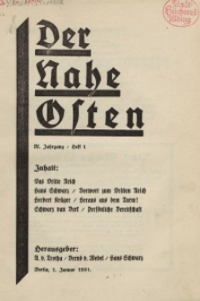 Der Nahe Osten, 1. Januar 1931, 4. Jahrgang, H. 1