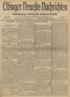 Elbinger Neueste Nachrichten, Nr. 309 Freitag 20 Dezember 1912 64. Jahrgang