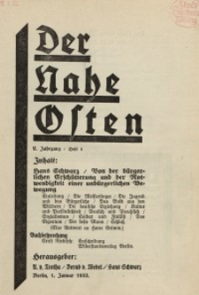 Der Nahe Osten, 1. Januar 1932, 5. Jahrgang, H. 1