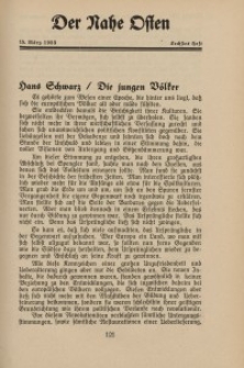 Der Nahe Osten, 15. M&auml;rz 1933, 6. Jahrgang, H. 6