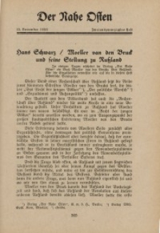 Der Nahe Osten, 15. November 1933, 6. Jahrgang, H. 22