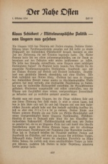 Der Nahe Osten, 1. Oktober 1934, 7. Jahrgang, H. 19