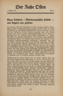 Der Nahe Osten, 1. Oktober 1934, 7. Jahrgang, H. 19