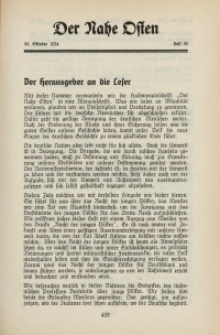 Der Nahe Osten, 20. Oktober 1934, 7. Jahrgang, H. 20