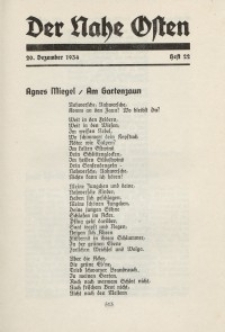 Der Nahe Osten, 20. Dezember 1934, 7. Jahrgang, H. 22