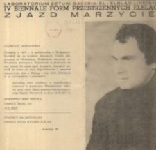 IV Biennale Form Przestrzennych w Elblągu: Zjazd Marzycieli: Anastazy Wiśniewski - folder