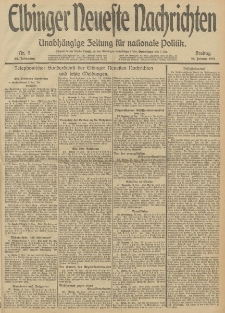 Elbinger Neueste Nachrichten, Nr. 9 Freitag 10 Januar 1913 65. Jahrgang