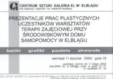 Prace plastyczne uczestników warsztatów Środowiskowego Domu Samopomocy w Elblągu – zaproszenie na wystawę