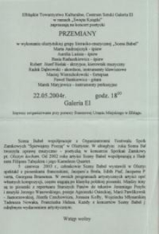 Koncert poetycki „Przemiany” – ulotka