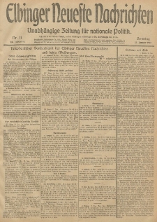 Elbinger Neueste Nachrichten, Nr. 11 Sonntag 12 Januar 1913 65. Jahrgang