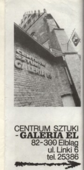Centrum Sztuki Galeria EL : folder