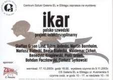 „Ikar" polsko-szwedzki projekt interdyscyplinarny w Galerii EL – zaproszenie na wystawę