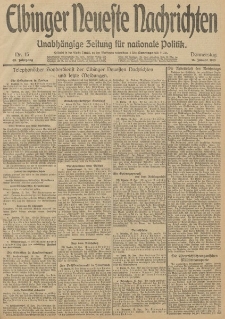 Elbinger Neueste Nachrichten, Nr. 15 Donnerstag 16 Januar 1913 65. Jahrgang