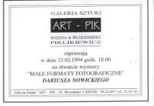 Dariusz Nowicki „Małe formaty fotograficzne” – zaproszenie na wystawę