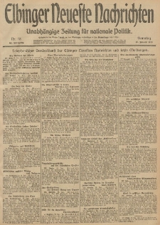 Elbinger Neueste Nachrichten, Nr. 18 Sonntag 19 Januar 1913 65. Jahrgang