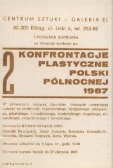 II Konfrontacje Plastyczne Polski Północnej 1987 – zaproszenie na wystawę