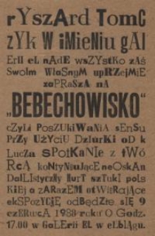 „Bebechowisko” - zaproszenie do Galerii EL