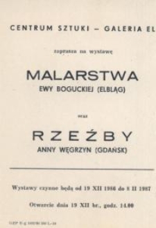Ewa Bogucka: malarstwo oraz Anna Węgrzyn: rzeźba – zaproszenie na wystawy