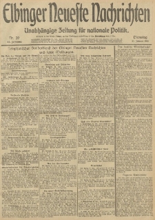 Elbinger Neueste Nachrichten, Nr. 20 Dienstag 21 Januar 1913 65. Jahrgang
