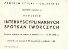 Interdyscyplinarne Spotkania Twórcze - zaproszenie