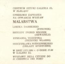 Wystawa malarstwa w Galerii El - zaproszenie