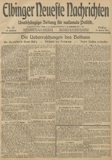Elbinger Neueste Nachrichten, Nr. 23 Freitag 24 Januar 1913 65. Jahrgang