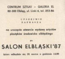 Salon Elbląski ‘87 – zaproszenie na wystawę