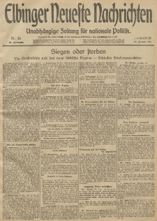 Elbinger Neueste Nachrichten, Nr. 24 Freitag 25 Januar 1913 65. Jahrgang