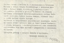 Spotkania Interdyscyplinarne w Galerii El – ulotka