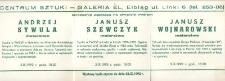 Andrzej Sywula, Janusz Szewczyk, Janusz Wojnarowski: Malerei - Einladung zu den Ausstellungen
