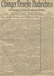 Elbinger Neueste Nachrichten, Nr. 26 Montag 27 Januar 1913 65. Jahrgang