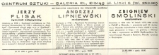 Jerzy Flisak: rysunek satyryczny, Andrzej Lipniewski: malarstwo, Zbigniew Smoliński: malarstwo – zaproszenie na wystawy