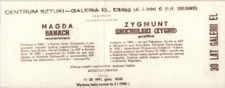 Magda Banach: malarstwo i Zygmunt Grocholski (Zygro): grafika – zaproszenie na wystawy