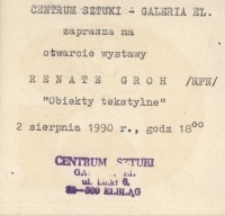 Renate Groh w Galerii EL – zaproszenie na wystawę